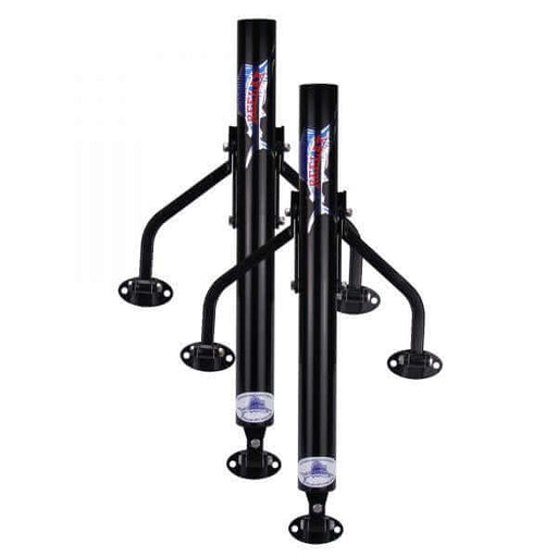 Reelax Outrigger Base Reef 550 SS Black (Pr) game fishing rod holders in satin black finish.