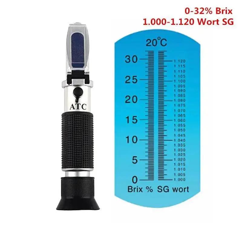 Refractometer - Sugar (Dual Scale: Brix 0-32% & 1.000-1.120 Specific Gravity) by 9eight5