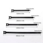 Habicare Releasable Black Nylon Hook & Loop Cable Ties 15/20/25/30cm Releasable Black Nylon Hook & Loop Cable Ties 15/20/25/30cm