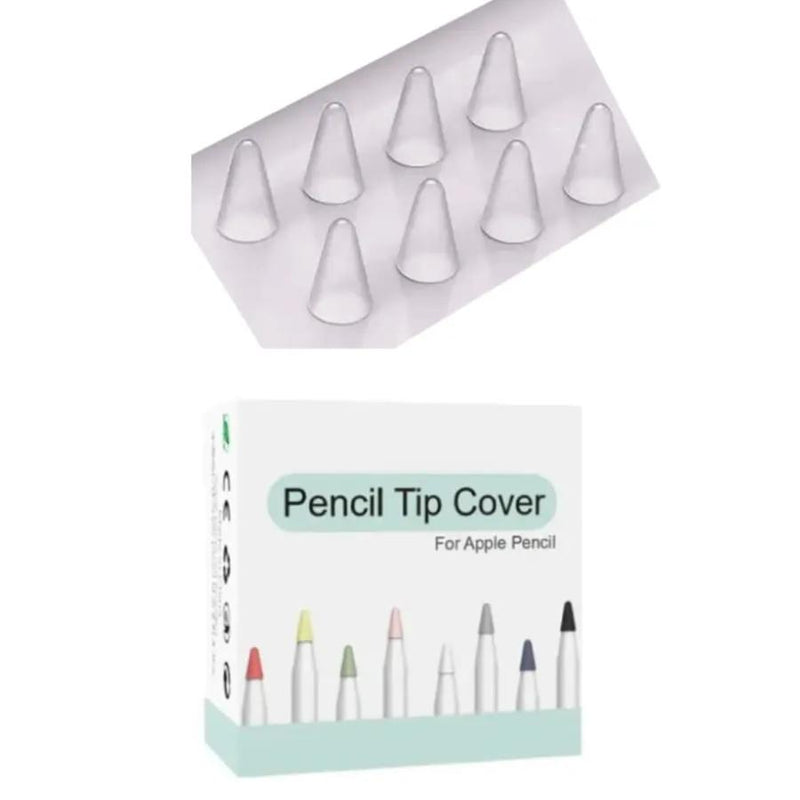 Replacement Apple Pencil Tip Cover 8 Pack (1st & 2nd Generation) (Clear) by 9eight5