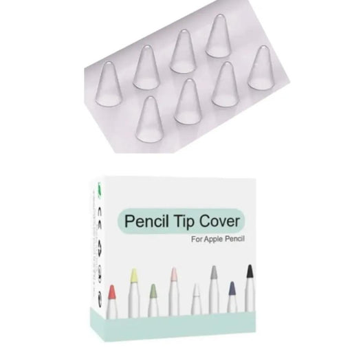 Replacement Apple Pencil Tip Cover 8 Pack (1st & 2nd Generation) (Clear) by 9eight5