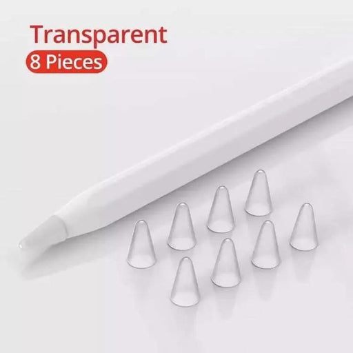 Replacement Apple Pencil Tip Cover 8 Pack (1st & 2nd Generation) (Clear) by 9eight5