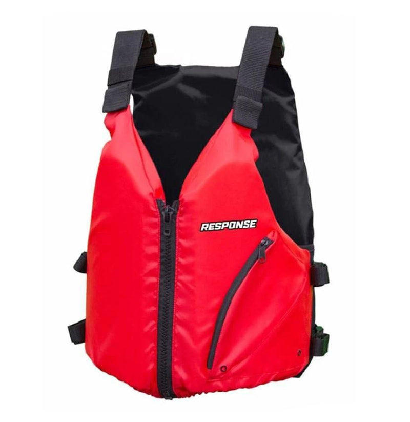 MF50 Junior 22-40Kg Kayak Red Life Jacket - response jacket with 6-point belt closure and zipper