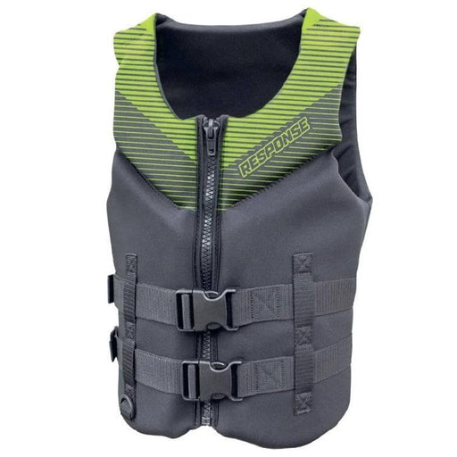 Response Neo 50S S Adult 40-60Kg Black/Green neoprene life jacket for adults, fully certified and stylish.