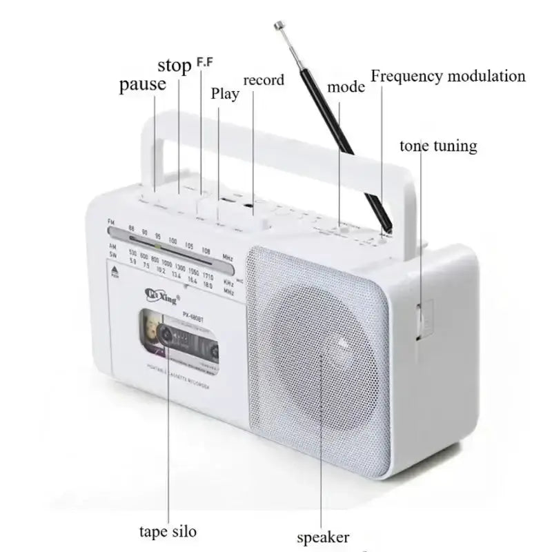 Retro Cassette Player with Bluetooth Radio by Habicare