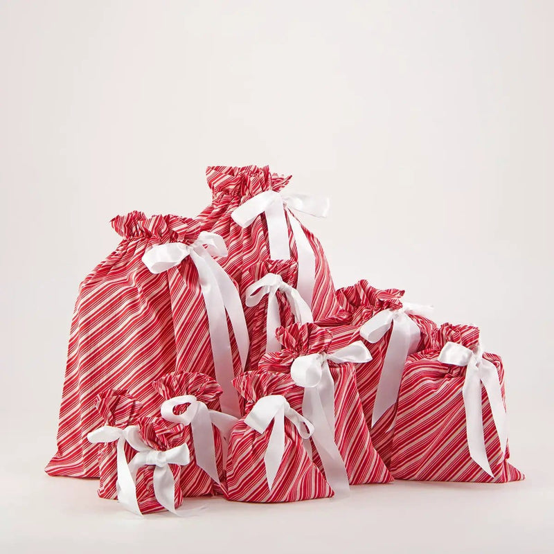 Waste Free Celebrations Fabric Gift Bags Candy Cane (Reusable Gift Bag Set) Candy Cane (Reusable Gift Bag Set)