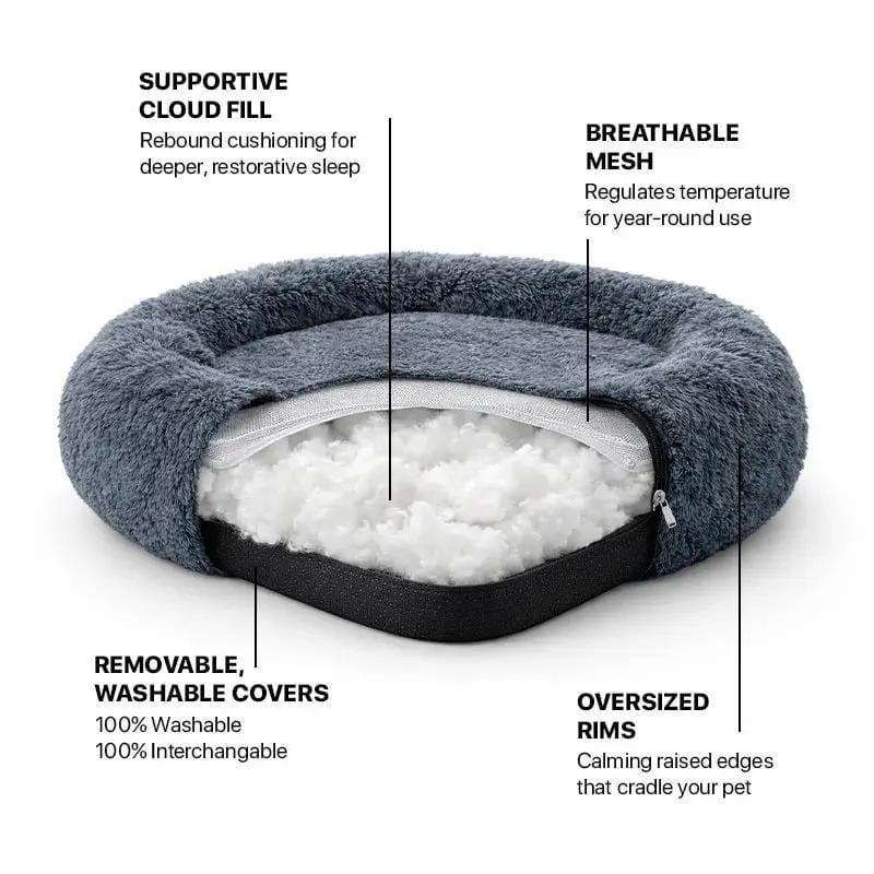 The Brooklyn Dog Beds Brooklyn® Deep Sleep Pet Bed Brooklyn Deep Sleep Calming Donut Dog Bed