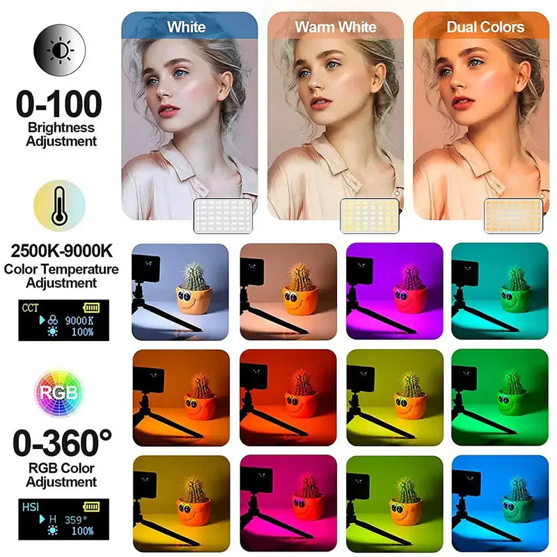 RGB LED Camera Light Panel for Vlog & DSLR by Habicare