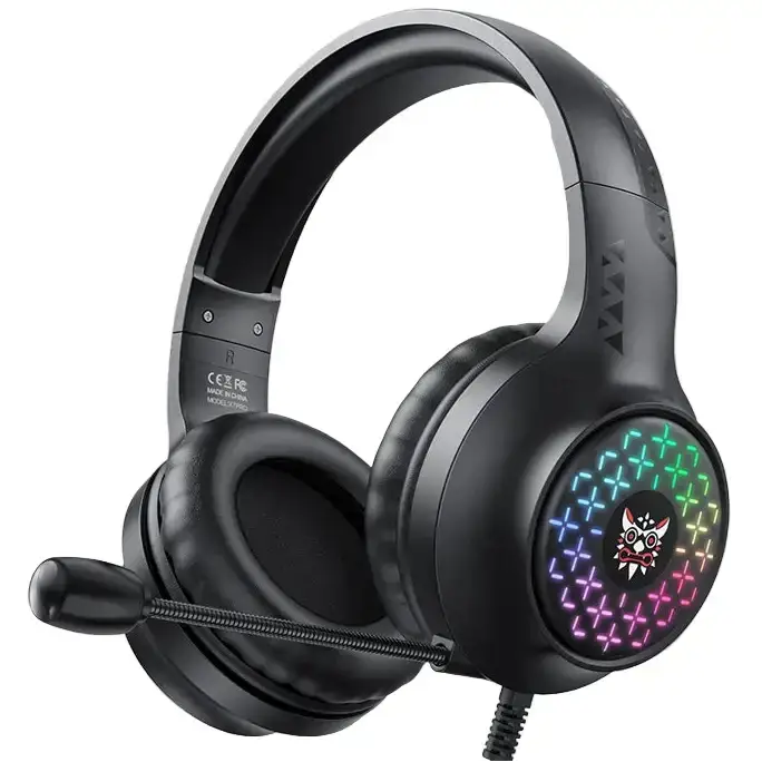 RGB Wired Gaming Headset – Over-Ear, Noise-Cancelling Mic by Habicare