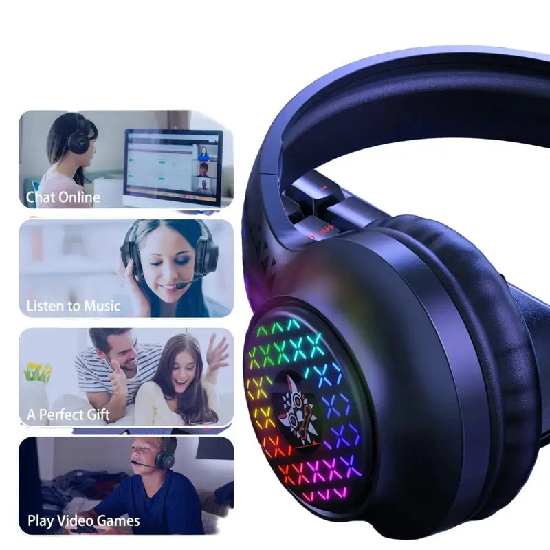 RGB Wired Gaming Headset – Over-Ear, Noise-Cancelling Mic by Habicare