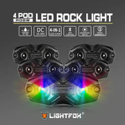 LIGHTFOX RGBW LED Rock Lights - 4 Pack by Kiwi Offroad