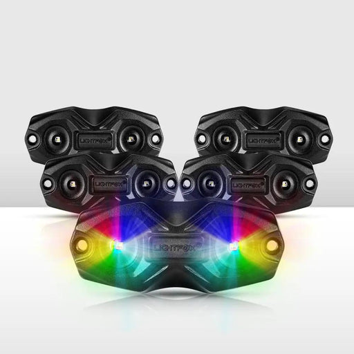 LIGHTFOX RGBW LED Rock Lights - 4 Pack by Kiwi Offroad