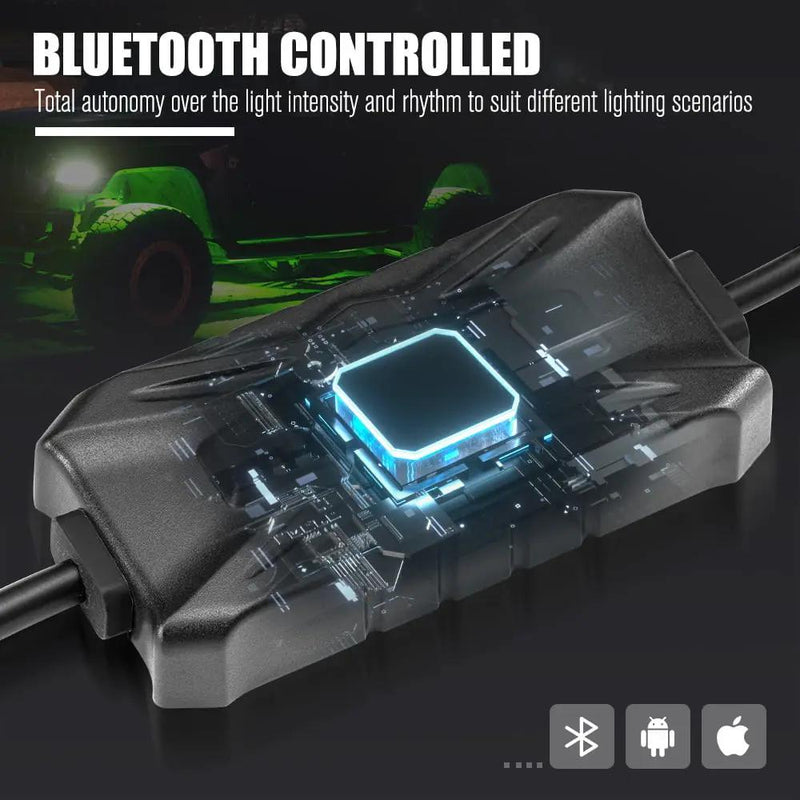 LIGHTFOX RGBW LED Rock Lights - 8 Pack by Kiwi Offroad
