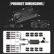LIGHTFOX RGBW LED Rock Lights - 8 Pack by Kiwi Offroad