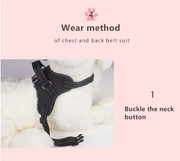 Dog Harness Pet Puppy Large Dog Vest Adjustable Pad M Size by salelink.co.nz