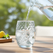 Clear Diagonal Textured Glass Tumbler 420ml by Nest & Stem Homewares