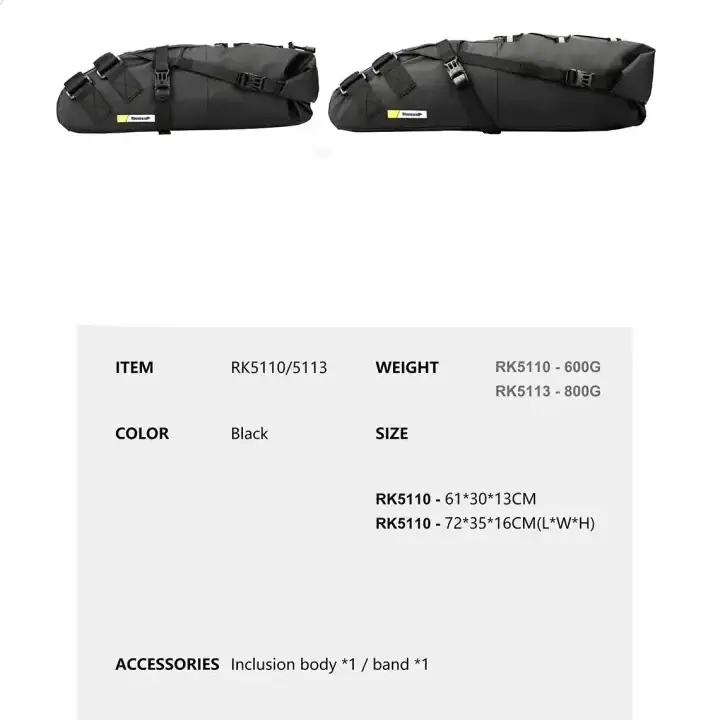 Habicare Waterproof Bicycle Saddle Bag 10L – 13L Waterproof Bicycle Saddle Bag 10L – 13L