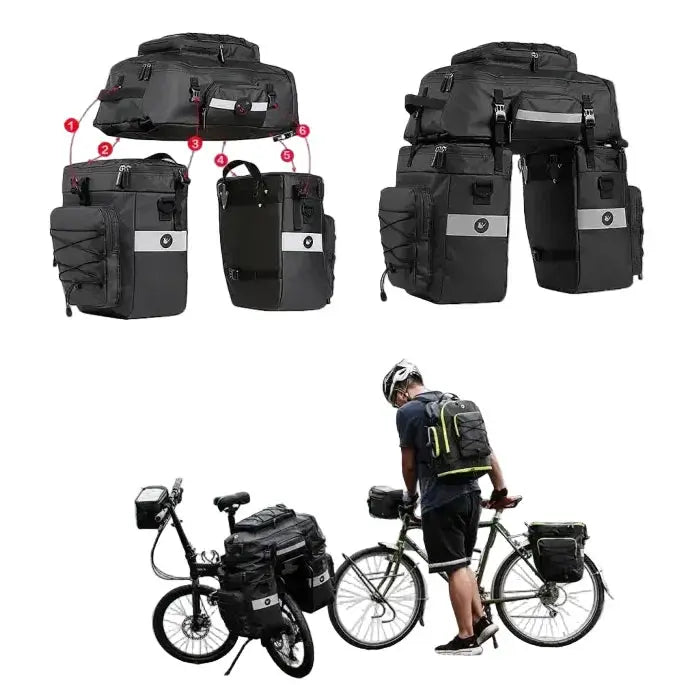 Habicare 3-in-1 Bicycle Pannier Bag with Rain Cover 3-in-1 Bicycle Pannier Bag with Rain Cover