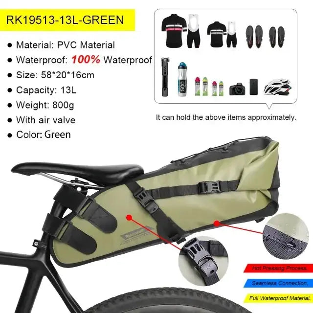 Habicare Waterproof Bike Saddle Bag 5L – 13L Waterproof Bike Saddle Bag 5L – 13L
