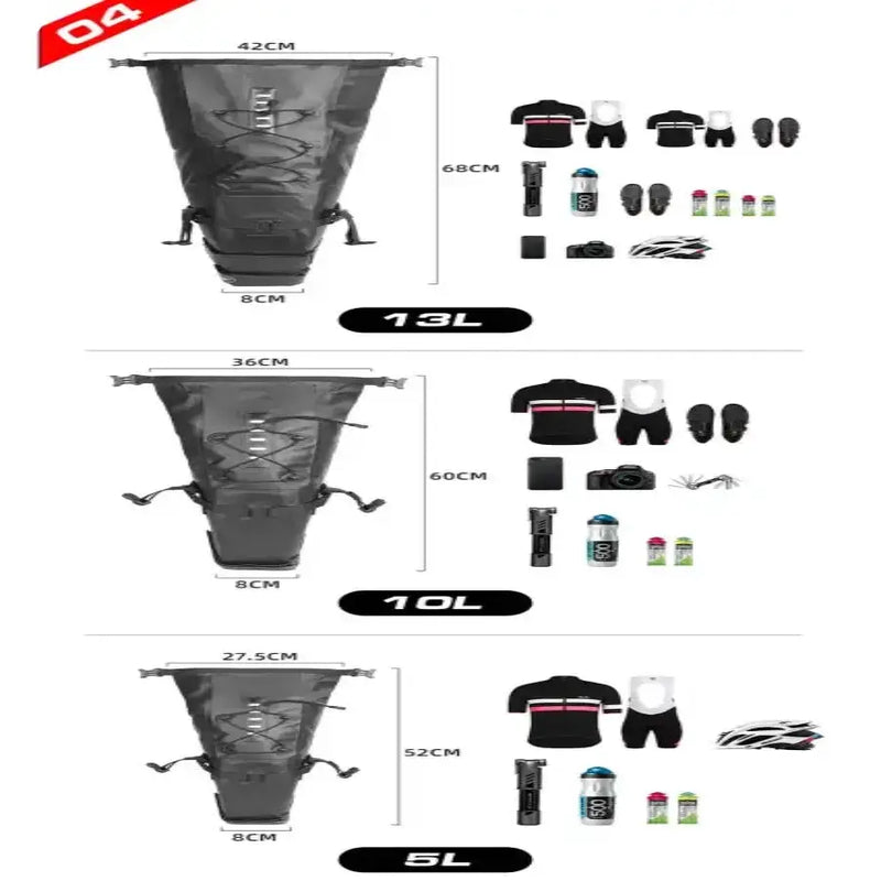 Habicare Waterproof Bike Saddle Bag 5L – 13L Waterproof Bike Saddle Bag 5L – 13L