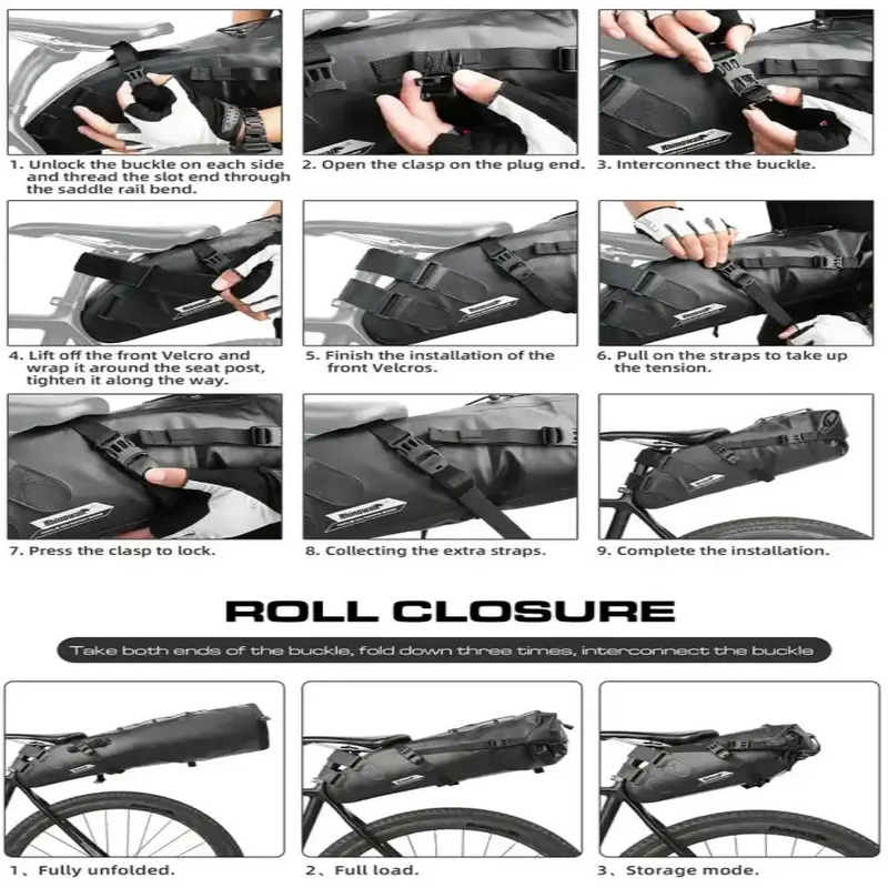 Habicare Waterproof Bike Saddle Bag 5L – 13L Waterproof Bike Saddle Bag 5L – 13L