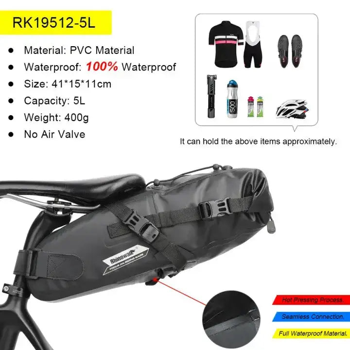 Habicare Waterproof Bike Saddle Bag 5L – 13L Waterproof Bike Saddle Bag 5L – 13L