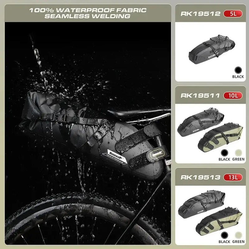 Habicare Waterproof Bike Saddle Bag 5L – 13L Waterproof Bike Saddle Bag 5L – 13L