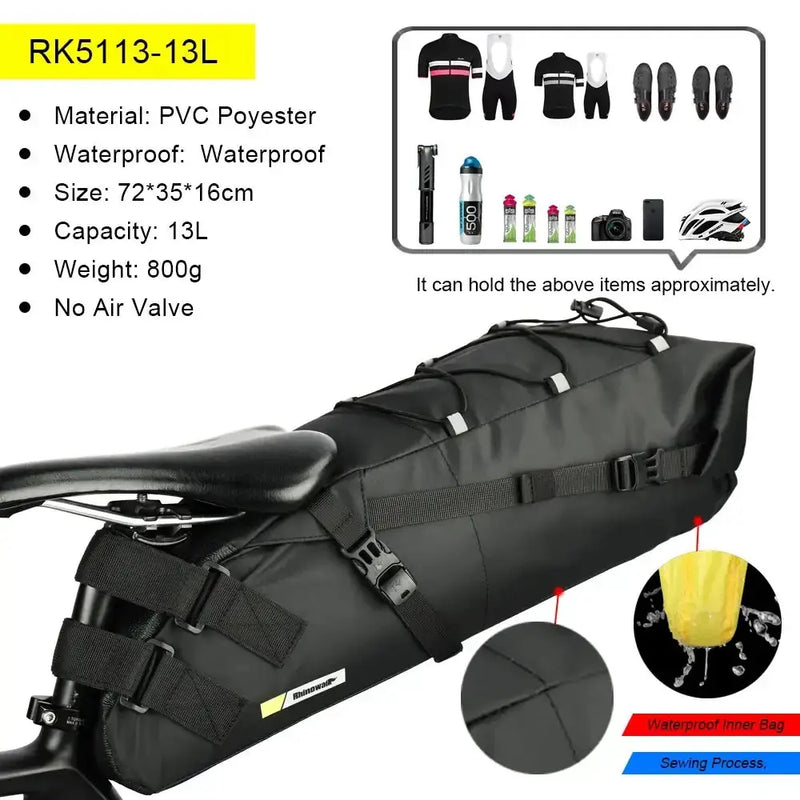 Habicare Waterproof Bike Saddle Bag 5L – 13L Waterproof Bike Saddle Bag 5L – 13L