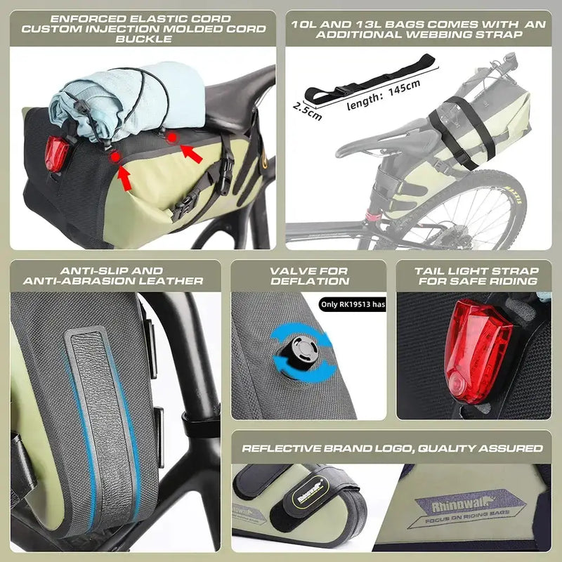 Habicare Waterproof Bike Saddle Bag 5L – 13L Waterproof Bike Saddle Bag 5L – 13L
