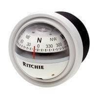 Ritchie Explorer Dash Mount Compass - White with 2 3/4 inch Dial and adjustable 12V Night Illumination.