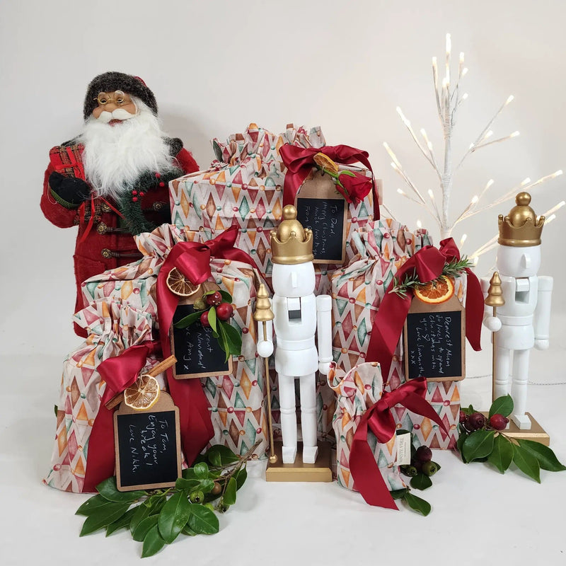 Waste Free Celebrations Fabric Gift Bags Nutcracker Harlekin (Reusable Gift Bag Set) Nutcracker Harlekin (Reusable Gift Bag Set)