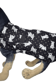 Animal Addiction Limited Dog Clothing Schnauzer Print Sleeper Coat Schnauzer Print Sleeper Coat
