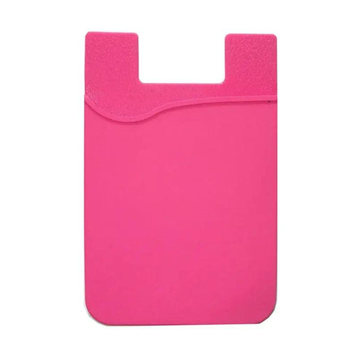 Fushia Silicone Credit Card Holder Pocket Case Wallet Pouch Sticker Cellphone Phone by salelink.co.nz