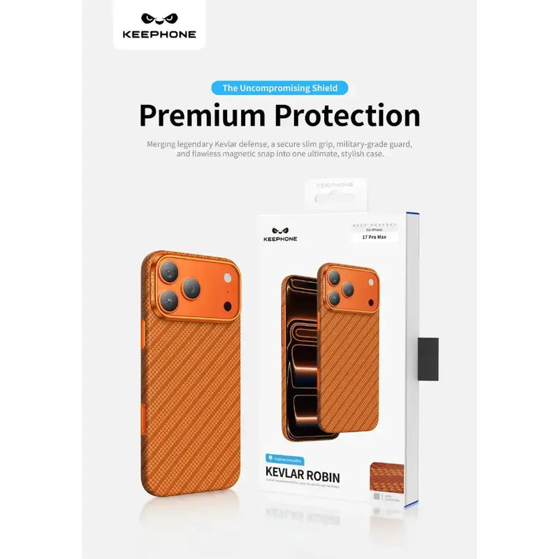 techplus Mobile Phone Case ROBIN Keephone Genuine Kevlar Case for iPhone 17 Pro Max with MagSafe Keephone Kevlar Case For iPhone 17 Pro Max MagSafe