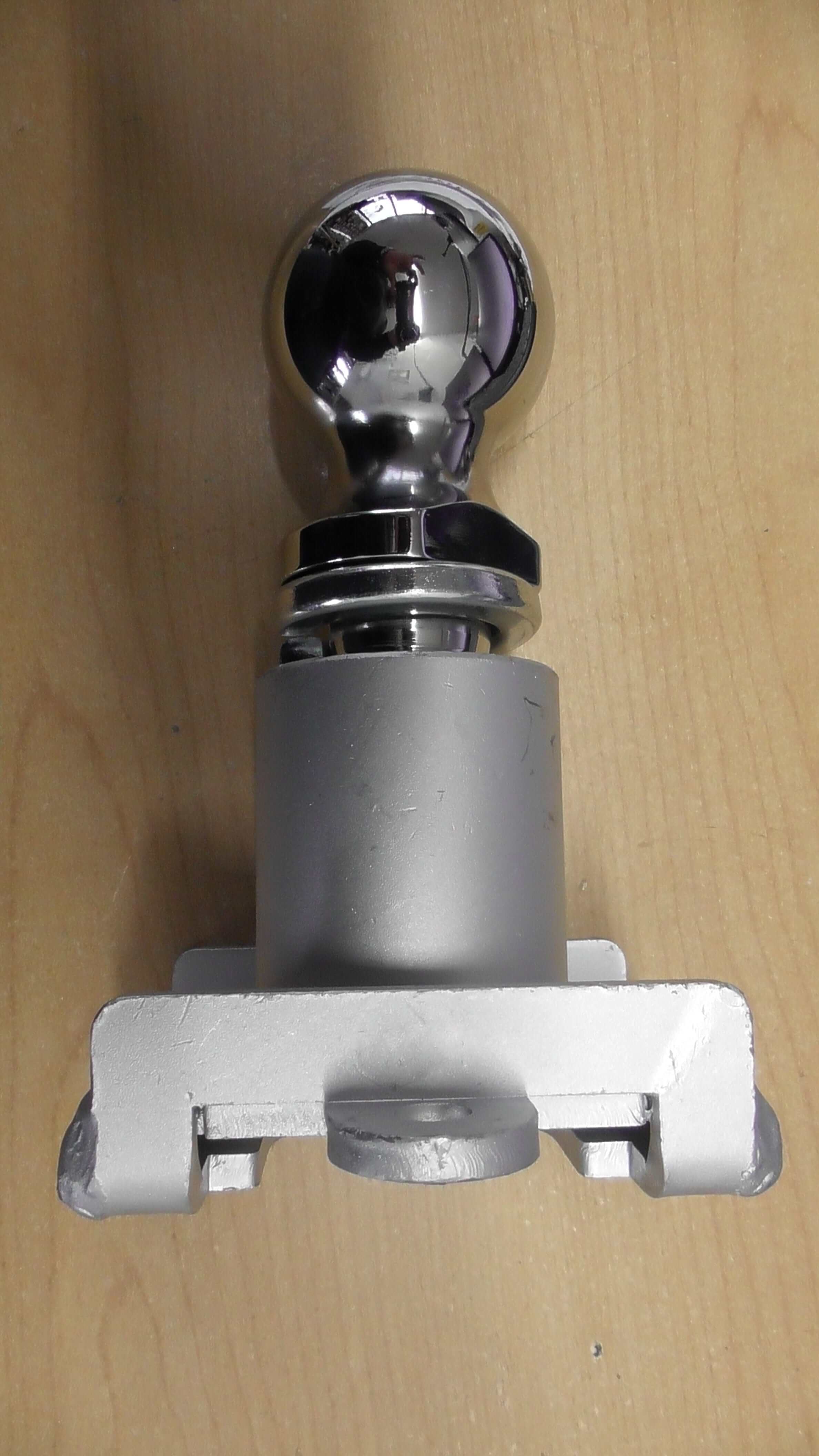 Trailer Ball Bracket for Robot Trolley 2- 5/16 Tow ball, showing the tow ball mount fixture design.