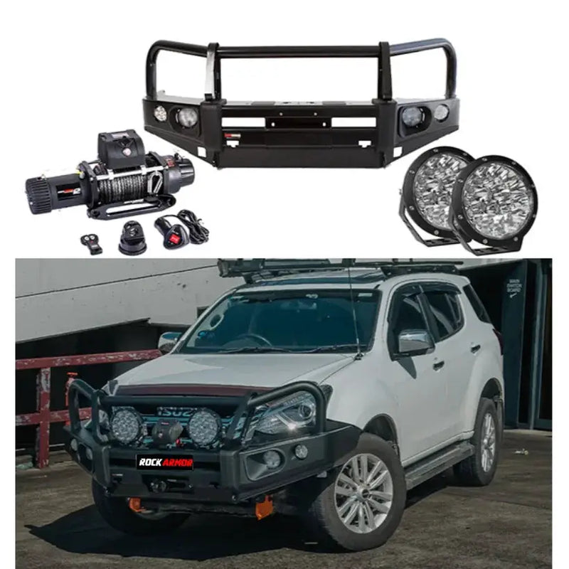 Rockarmor Elite Bullbar Frontal Combo To Suit Isuzu Dmax 2012-2020 (No Bumper Cut) by RockarmorNZ