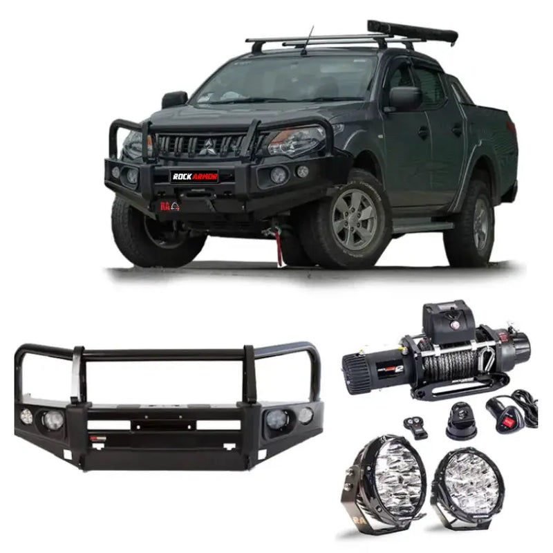Rockarmor Elite Bullbar Frontal Combo To Suit Mitsubishi Triton Mq by RockarmorNZ