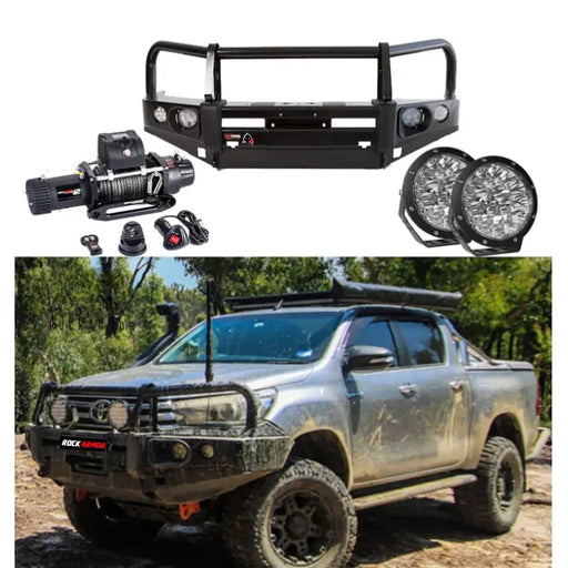Rockarmor Elite Bullbar Frontal Combo To Suit Toyota Hilux 2015-2020 by RockarmorNZ