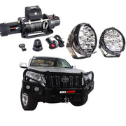 Rockarmor Elite Hoop Steel Bullbar Combo Package - Toyota Prado Fj150 2018-Current (Full Bar Replacement) by RockarmorNZ