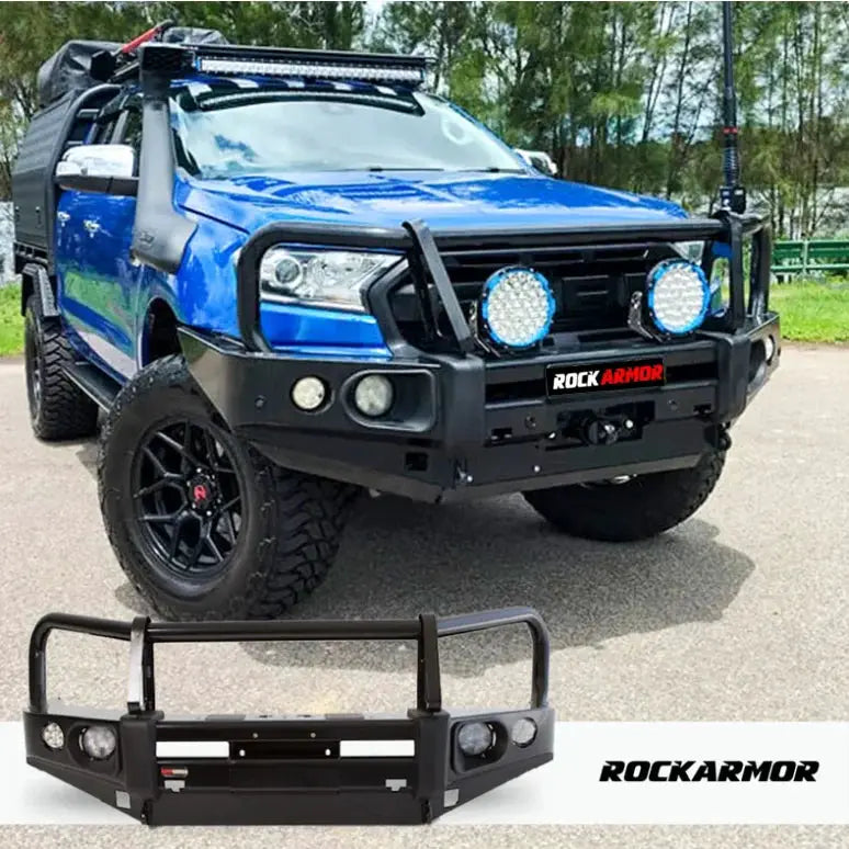 Rockarmor Elite Hoop Steel Bullbar - Ford Ranger Px1 Px2 Px3 (Bumper Cut) by RockarmorNZ