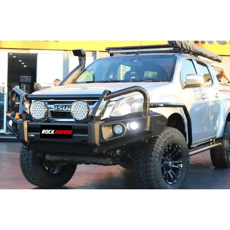 Rockarmor Elite Hoop Steel Bullbar - Isuzu Dmax 01/2017-07/2020 (Bar Replacement Eyebrows) by RockarmorNZ