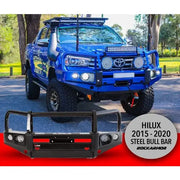 Rockarmor Elite Hoop Steel Bullbar - Toyota Hilux N80 2015-2020 (Full Bar Replacement) by RockarmorNZ
