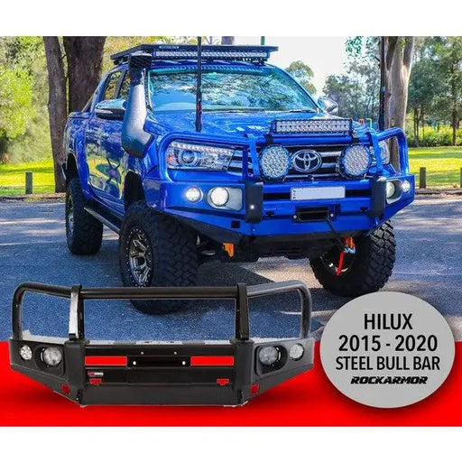 Rockarmor Elite Hoop Steel Bullbar - Toyota Hilux N80 2015-2020 (Full Bar Replacement) by RockarmorNZ