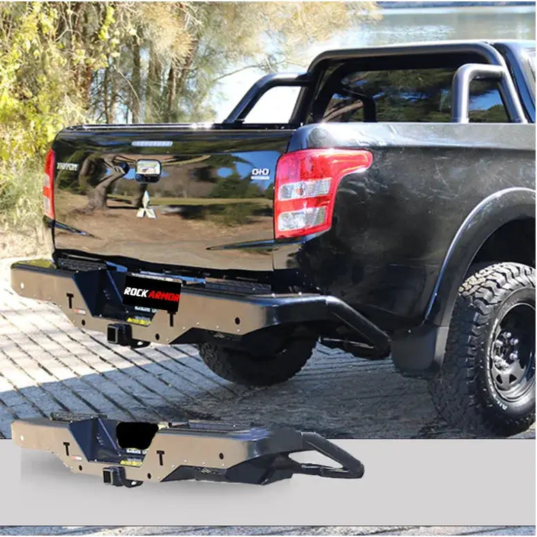 Rockarmor Elite Steel Rear Step / Tow Bar To Suit Mitsubishi Triton Mq 2015 - 2018 by RockarmorNZ