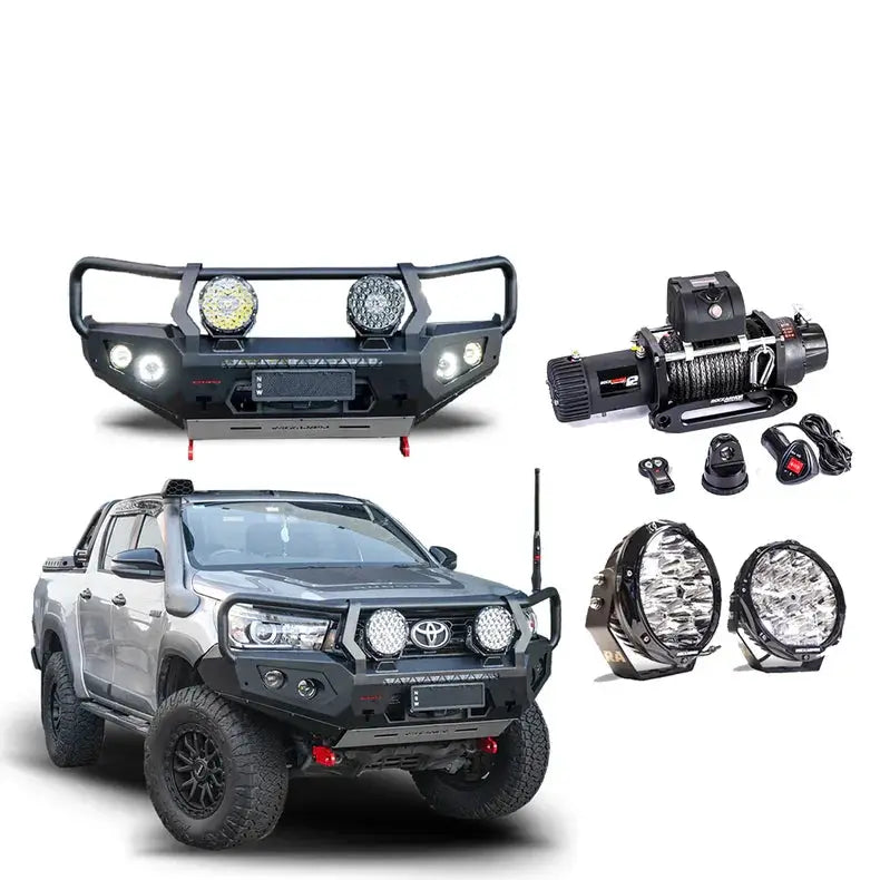 Rockarmor Gt Hoop Bullbar Combo Pack - Toyota Hilux 2015-2020 by RockarmorNZ