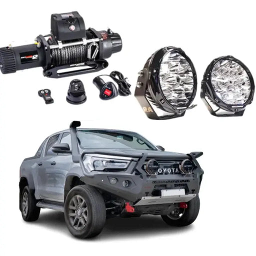 Rockarmor Gt Hoop Bullbar Combo Pack - Toyota Hilux Widebody 2022+ by RockarmorNZ