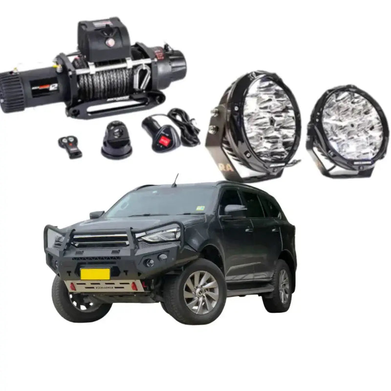 Rockarmor Gt Hoop Steel Bullbar Combo - Isuzu MUX 08/2020-2024 PFL (Full Bar Replacement) by RockarmorNZ