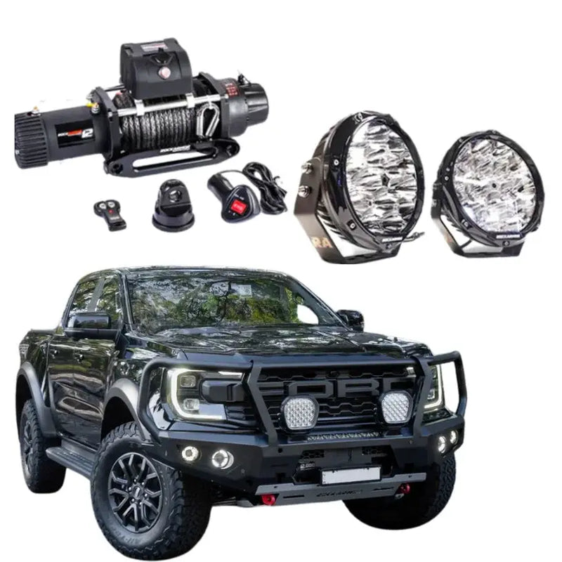 Rockarmor Gt Hoop Steel Bullbar Combo Pack - Ford Ranger Raptor Next Gen 2023-2024 by RockarmorNZ