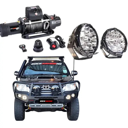 Rockarmor Gt Hoop Steel Bullbar Combo - Toyota Hilux N70 2012-15 by RockarmorNZ