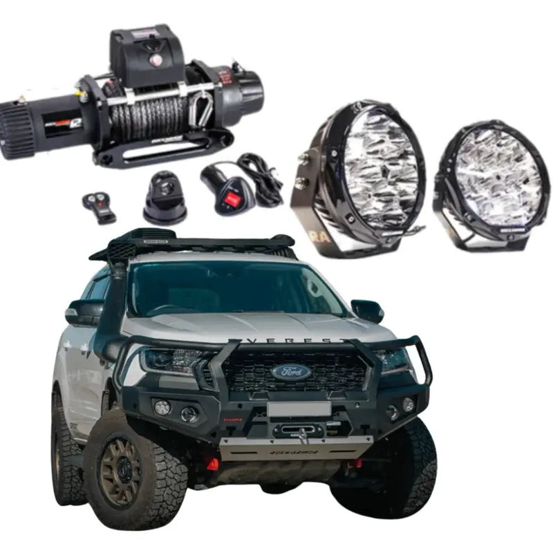 Rockarmor Gt Hoopless Steel Bullbar Combo Ford Everest Ua1 & Ua2 2015-2022 by RockarmorNZ